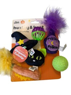 Huxley & Kent Let’s Get Witchy Halloween Cat Toys 6 Pack Catnip New